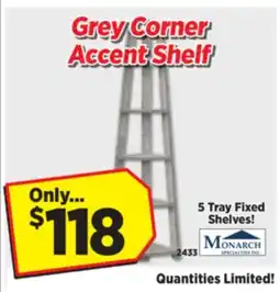 Surplus Furniture Grey Corner Accent Shelf offer