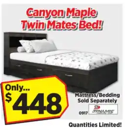Surplus Furniture Canyon Maple Twin Mates Bed! offer