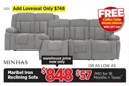 Surplus Furniture Minhas Maribel Iron Reclining Sofa offer
