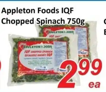 Fresh Win Foodmart Appleton Foods IQF Chopped Spinach offer
