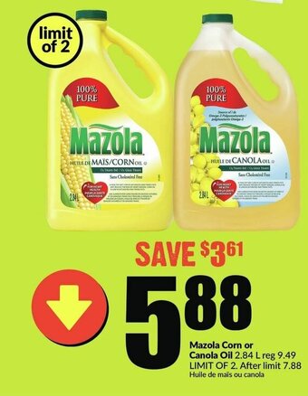 FreshCo Mazola Corn or Canola Oil offer