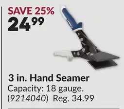 Princess Auto 3 in. Hand Seamer offer