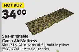 Princess Auto Self-Inflatable Camo Air Mattress offer