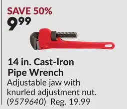 Princess Auto 14 in. Cast-Iron Pipe Wrench offer