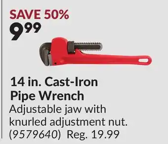 Princess Auto 14 in. Cast-Iron Pipe Wrench offer