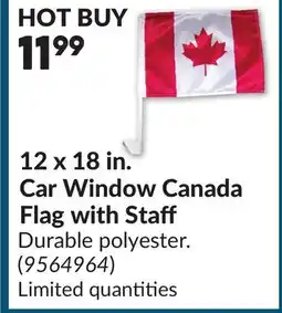 Princess Auto 12 x 18 in. Car Window Canada Flag with Staff offer