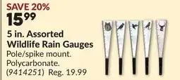 Princess Auto 5 in. Assorted Wildlife Rain Gauges offer