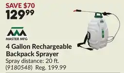 Princess Auto MASTER MFG 4 Gallon Rechargeable Backpack Sprayer offer