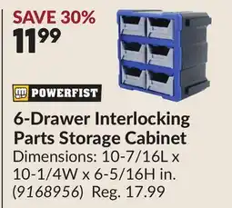 Princess Auto 6-Drawer Interlocking Parts Storage Cabinet offer