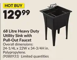 Princess Auto 68 Litre Heavy Duty Utility Sink with Pull-Out Faucet offer