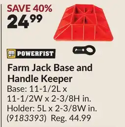 Princess Auto Farm Jack Base and Handle Keeper offer