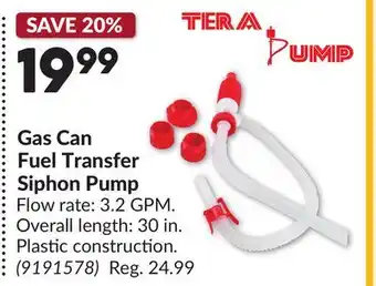 Princess Auto Gas Can Fuel Transfer Siphon Pump offer