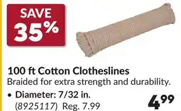 Princess Auto 100 ft Cotton Clotheslines Diameter: 7/32 in offer