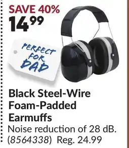 Princess Auto Black Steel-Wire Foam-Padded Earmuffs offer