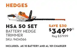 Princess Auto HSA 50 SET BATTERY HEDGE TRIMMER offer