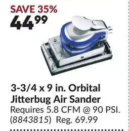 Princess Auto 3-3/4 x 9 in. Orbital Jitterbug Air Sander offer
