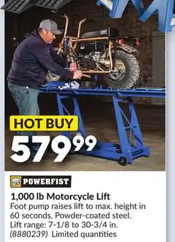Princess Auto 1,000 lb Motorcycle Lift offer