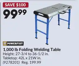 Princess Auto 1,000 lb Folding Welding Table offer