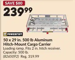 Princess Auto 50 x 29 in. 500 lb Aluminum Hitch-Mount Cargo Carrier offer
