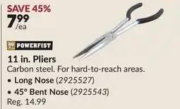 Princess Auto 11 in. Pliers offer
