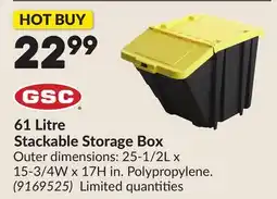 Princess Auto 61 Litre Stackable Storage Box offer