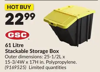 Princess Auto 61 Litre Stackable Storage Box offer