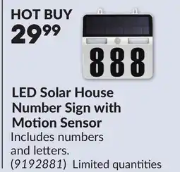 Princess Auto LED Solar House Number Sign with Motion Sensor offer