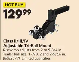 Princess Auto Class II/III/IV Adjustable Tri-Ball Mount offer