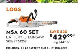 Princess Auto MSA 60 SET BATTERY CHAINSAW offer