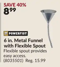 Princess Auto 6 in. Metal Funnel with Flexible Spout offer
