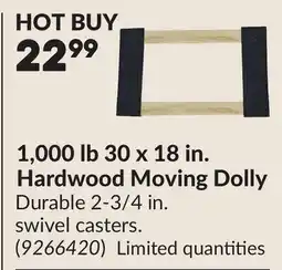 Princess Auto 1,000 lb 30 x 18 in. Hardwood Moving Dolly offer