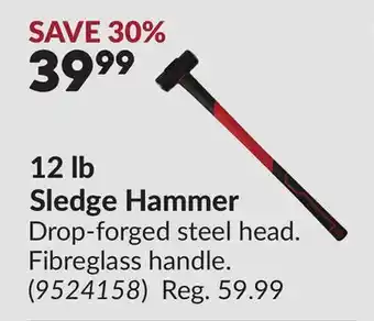 Princess Auto 12 lb Sledge Hammer offer