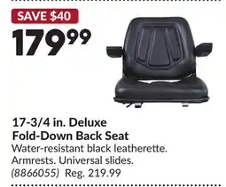 Princess Auto 17-3/4 in. Deluxe Fold-Down Back Seat offer