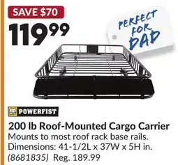 Princess Auto 200 lb Roof-Mounted Cargo Carrier offer