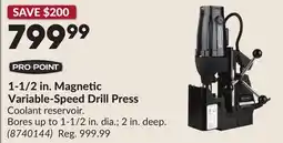 Princess Auto 1-1/2 in. Magnetic Variable-Speed Drill Press offer