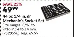 Princess Auto 44 pc 1/4 in. dr Mechanic's Socket Set offer