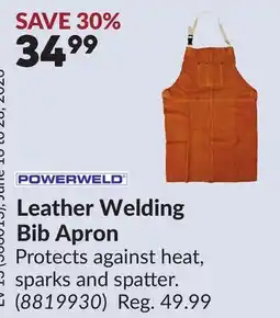 Princess Auto Leather Welding Bib Apron offer