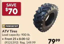 Princess Auto ATV Tires, Front 25 x 8.00-12 offer