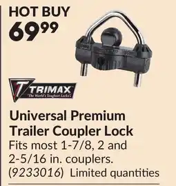 Princess Auto Universal Premium Trailer Coupler Lock offer