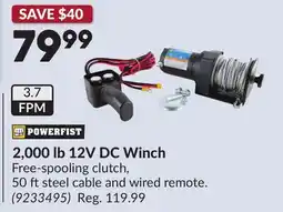 Princess Auto 2,000 lb 12V DC Winch offer