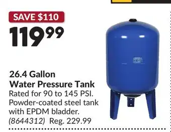 Princess Auto 26.4 Gallon Water Pressure Tank offer