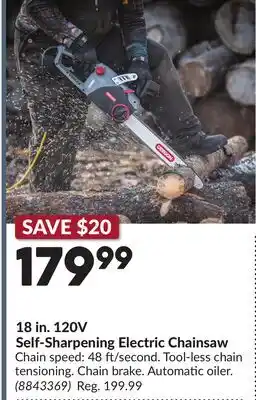 Princess Auto 18 in. 120V Self-Sharpening Electric Chainsaw offer