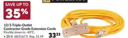 Princess Auto 12/3 Triple-Outlet Contractor-Grade Extension Cords offer