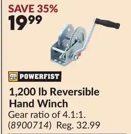 Princess Auto 1,200 lb Reversible Hand Winch offer