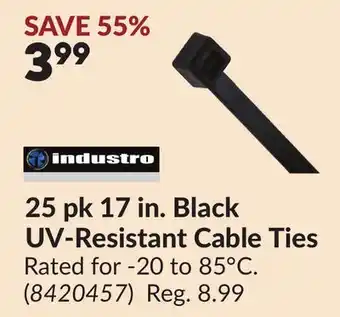 Princess Auto 25 pk 17 in. Black UV-Resistant Cable Ties offer