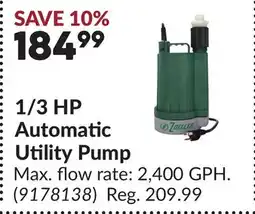 Princess Auto 1/3 HP Automatic Utility Pump offer