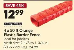 Princess Auto 4 x 50 ft Orange Plastic Barrier Fence offer