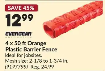 Princess Auto 4 x 50 ft Orange Plastic Barrier Fence offer