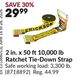 Princess Auto 2 in. x 50 ft 10,000 lb Ratchet Tie-Down Strap offer