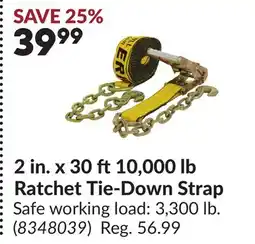Princess Auto 2 in. x 30 ft 10,000 lb Ratchet Tie-Down Strap offer